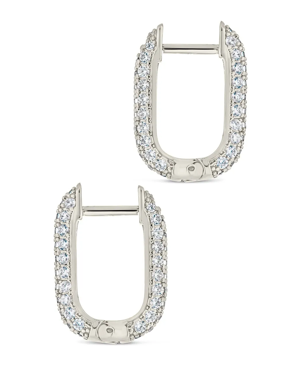 Mara CZ Rectangle Hoop Earrings