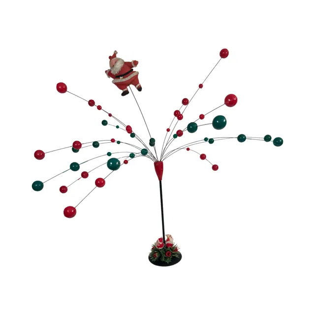 MCM Flocked Bouncing Santa Table Mobile