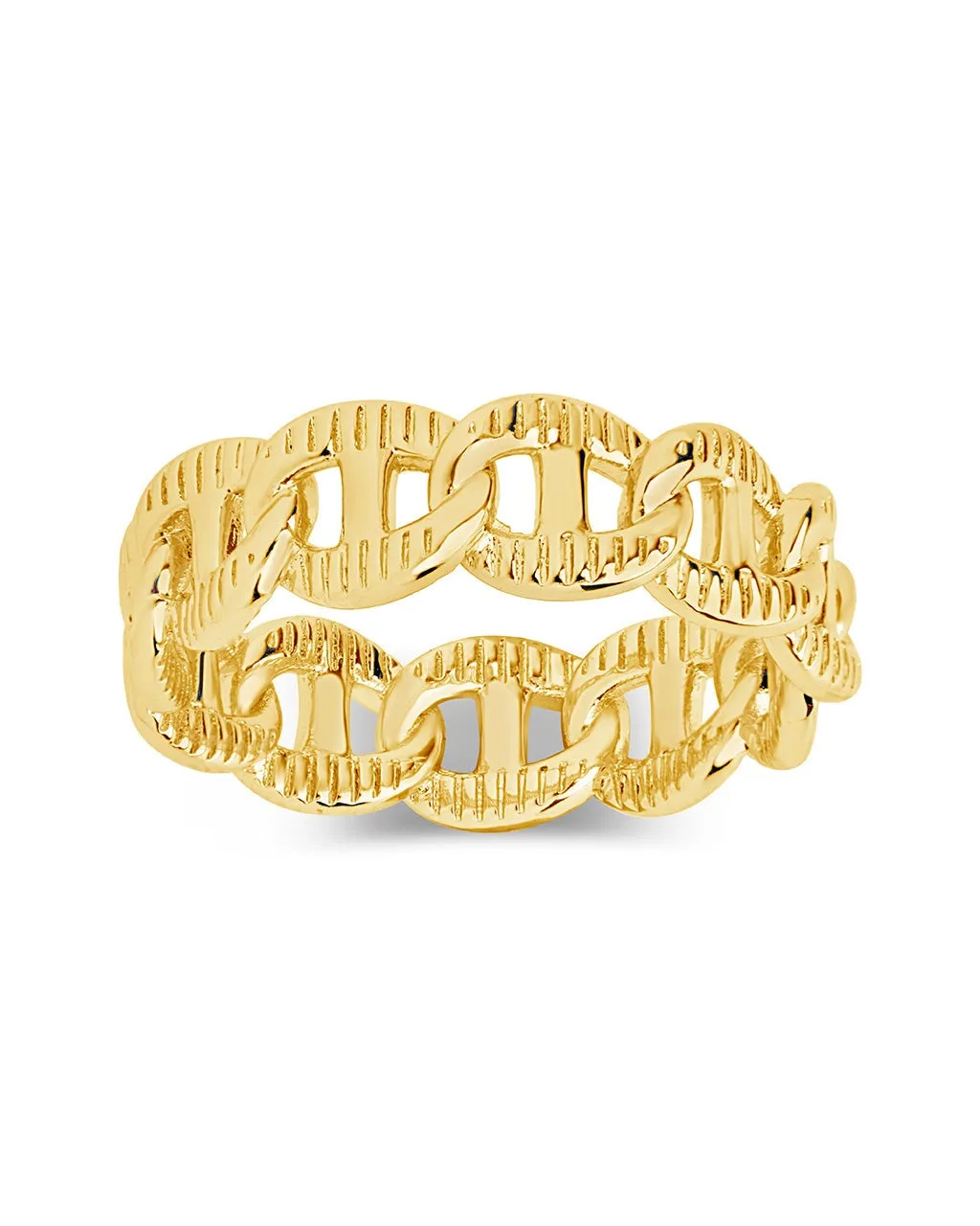 Men's Textured Anchor Chain Band Ring