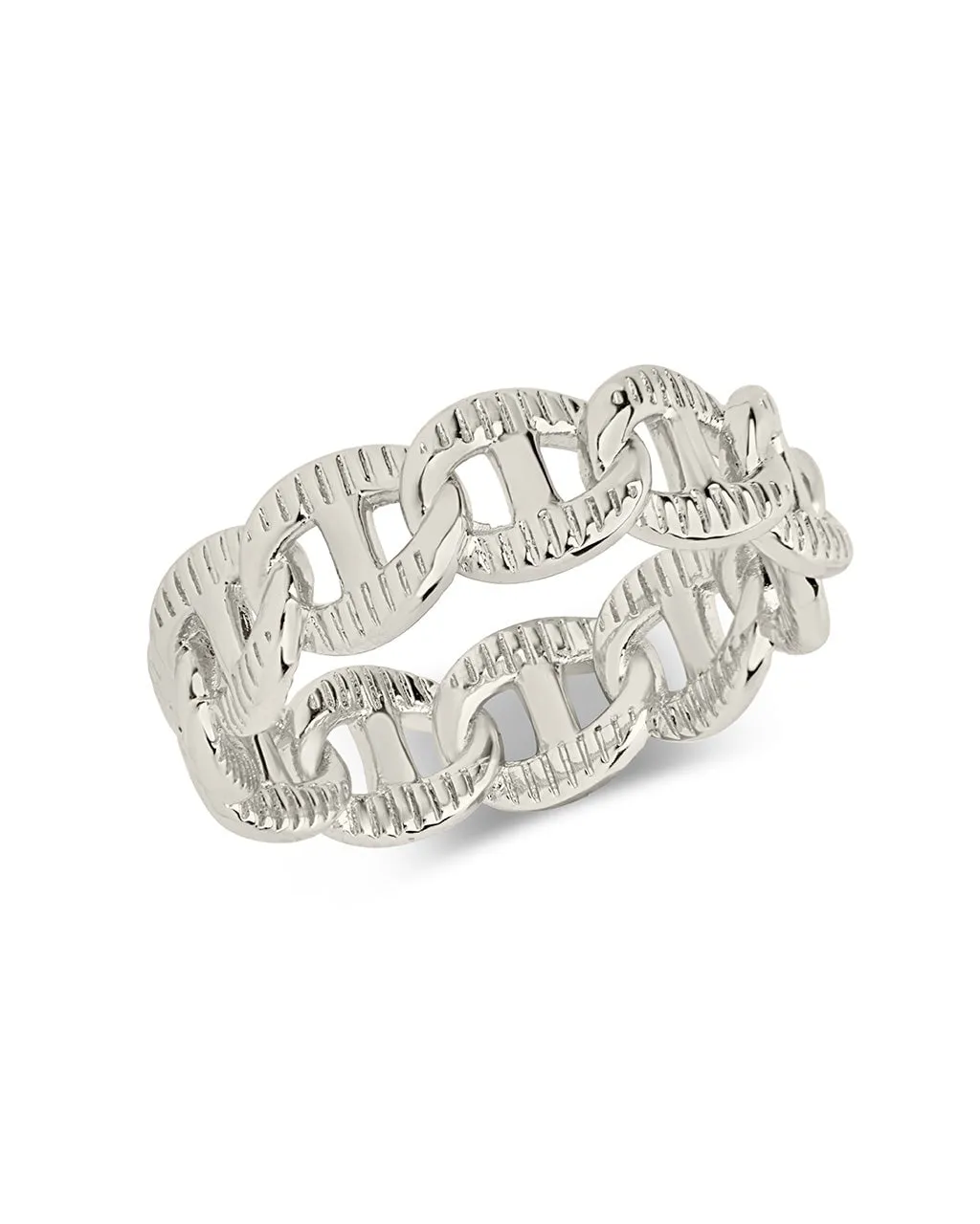 Men's Textured Anchor Chain Band Ring