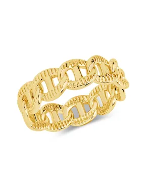 Men's Textured Anchor Chain Band Ring