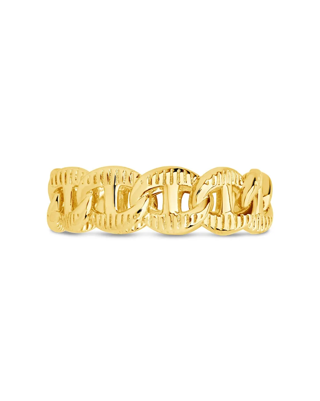 Men's Textured Anchor Chain Band Ring