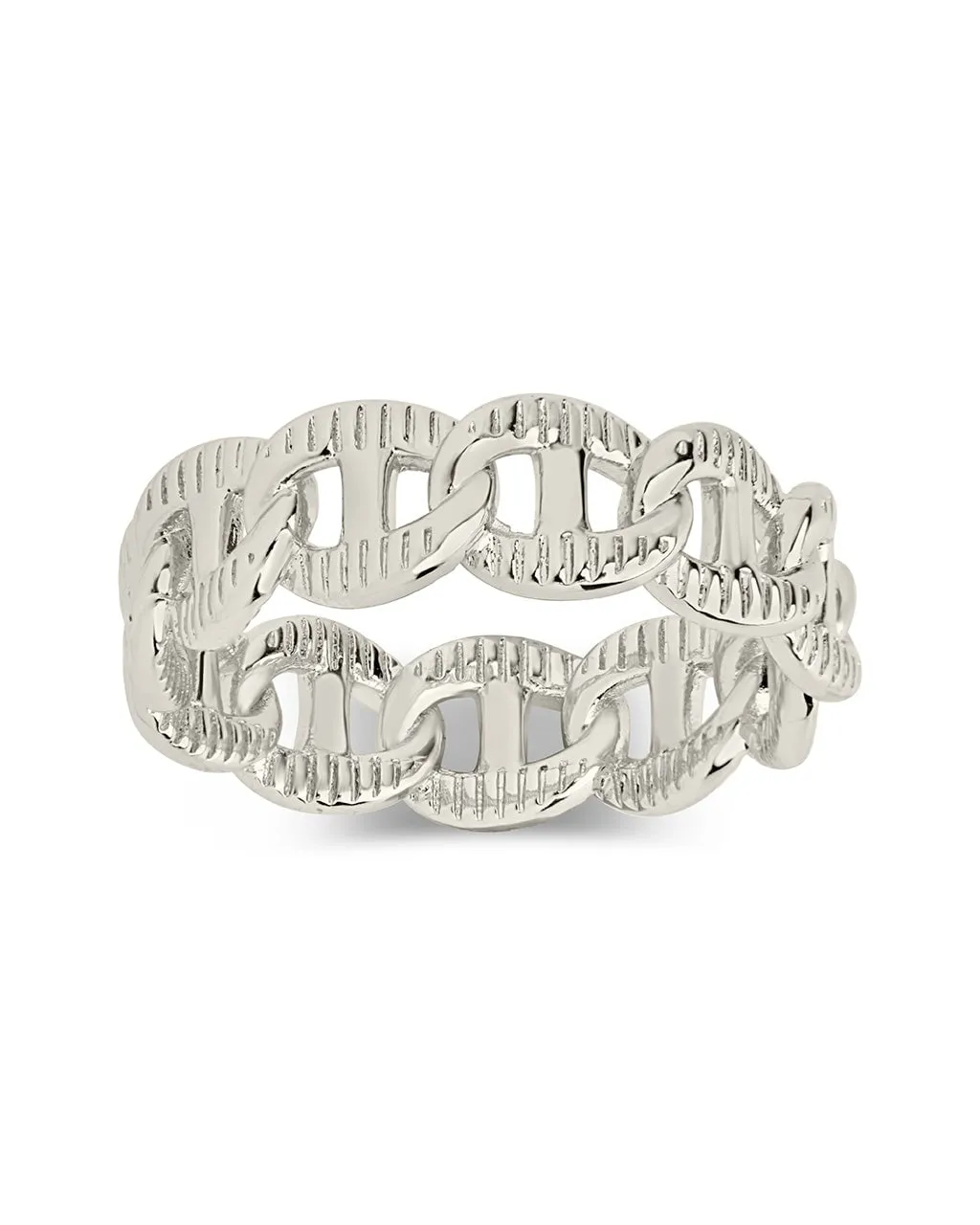 Men's Textured Anchor Chain Band Ring