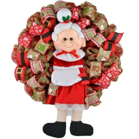 Mrs. Claus Wreath | Santa Christmas Mesh Outdoor Front Door Wreath