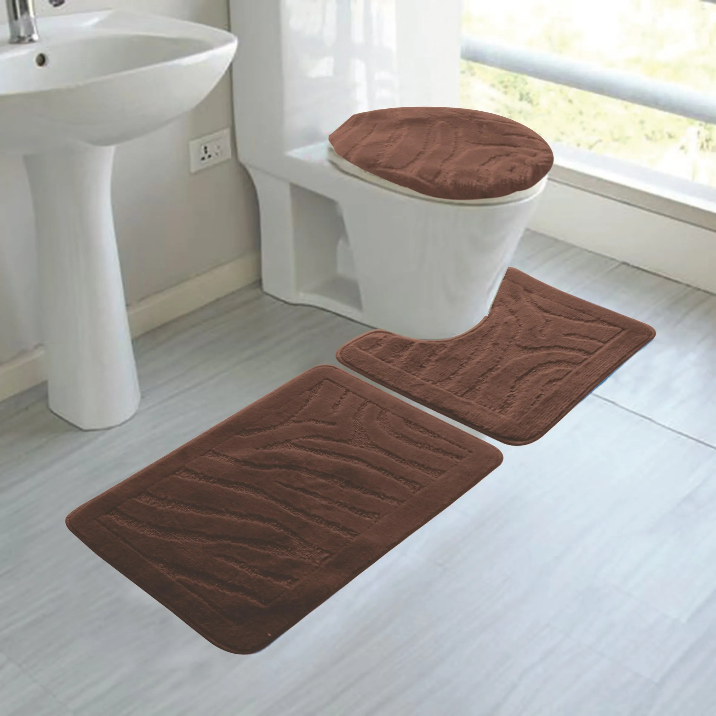 Naomi 3pcs Bath Rug Set