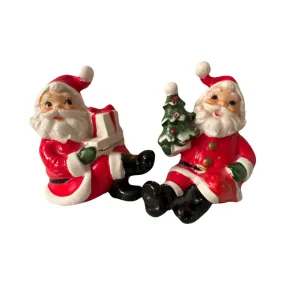 Napco Ceramic Sitting Santa Set