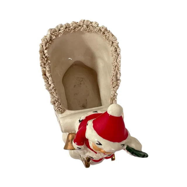 Napco Santa on Sled with Spaghetti Trim Planter