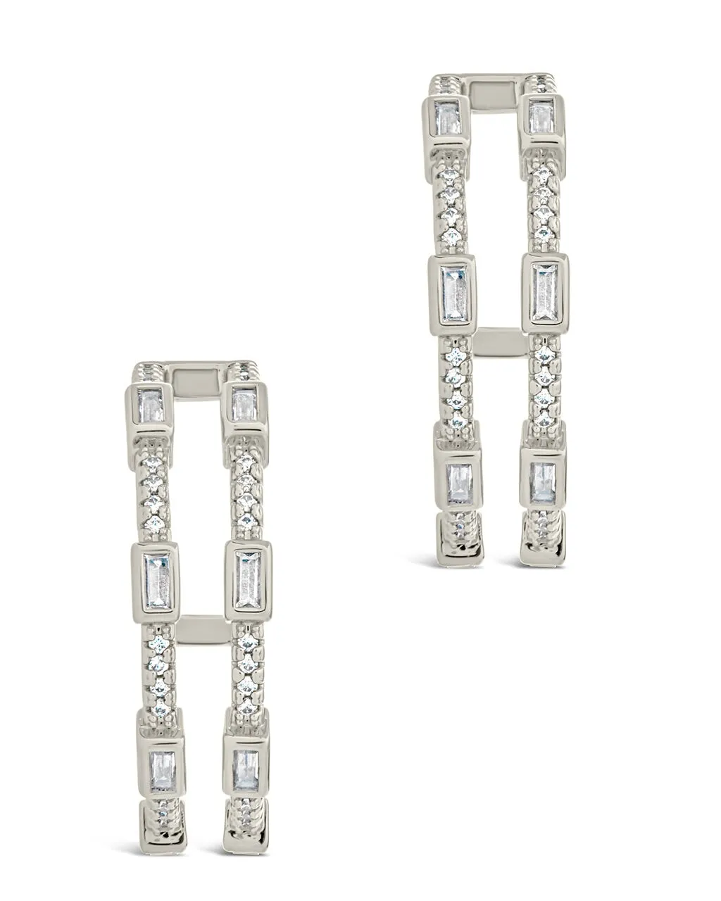 Neah CZ Station Hoop Earrings