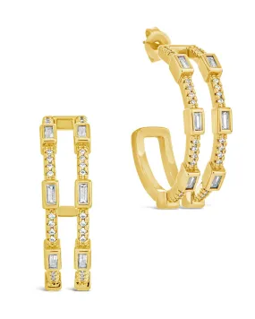 Neah CZ Station Hoop Earrings