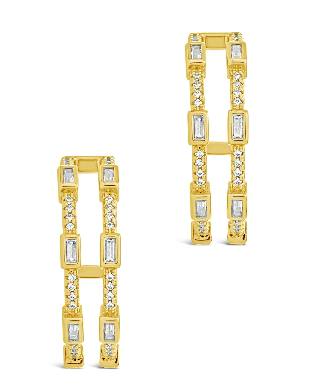 Neah CZ Station Hoop Earrings