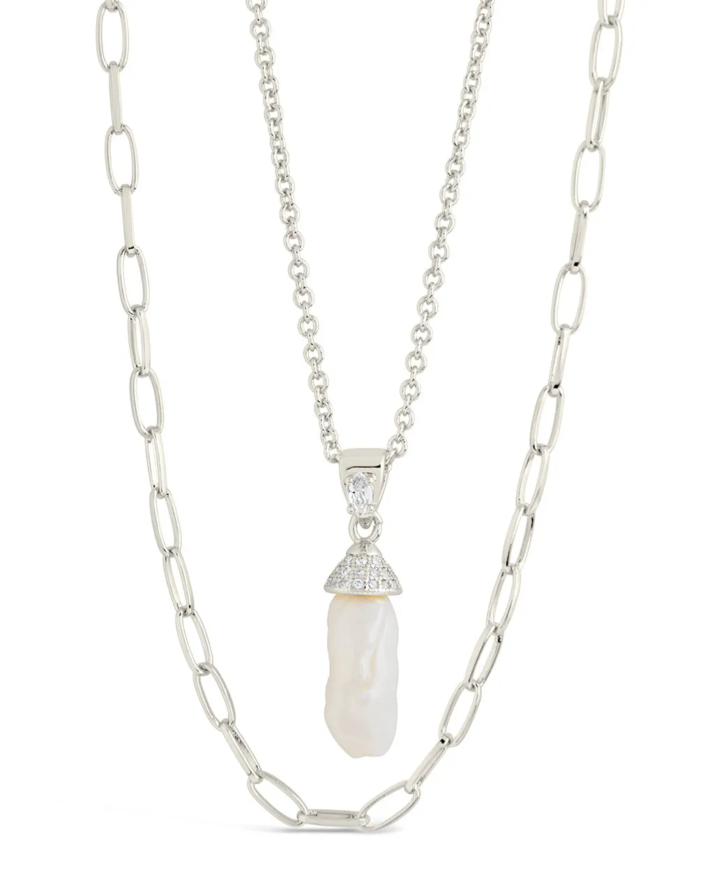 Nerissa Pearl & Chain Layered Necklace