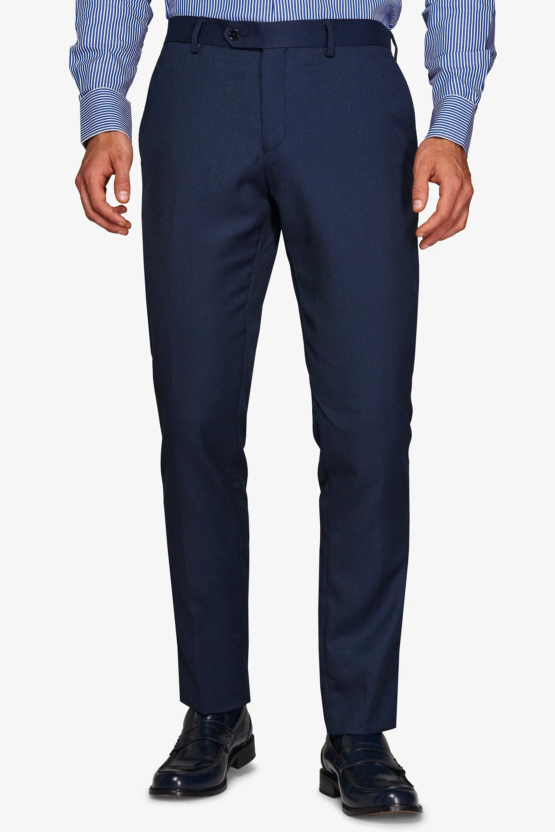 Pantalone da abito occhio di pernice blu