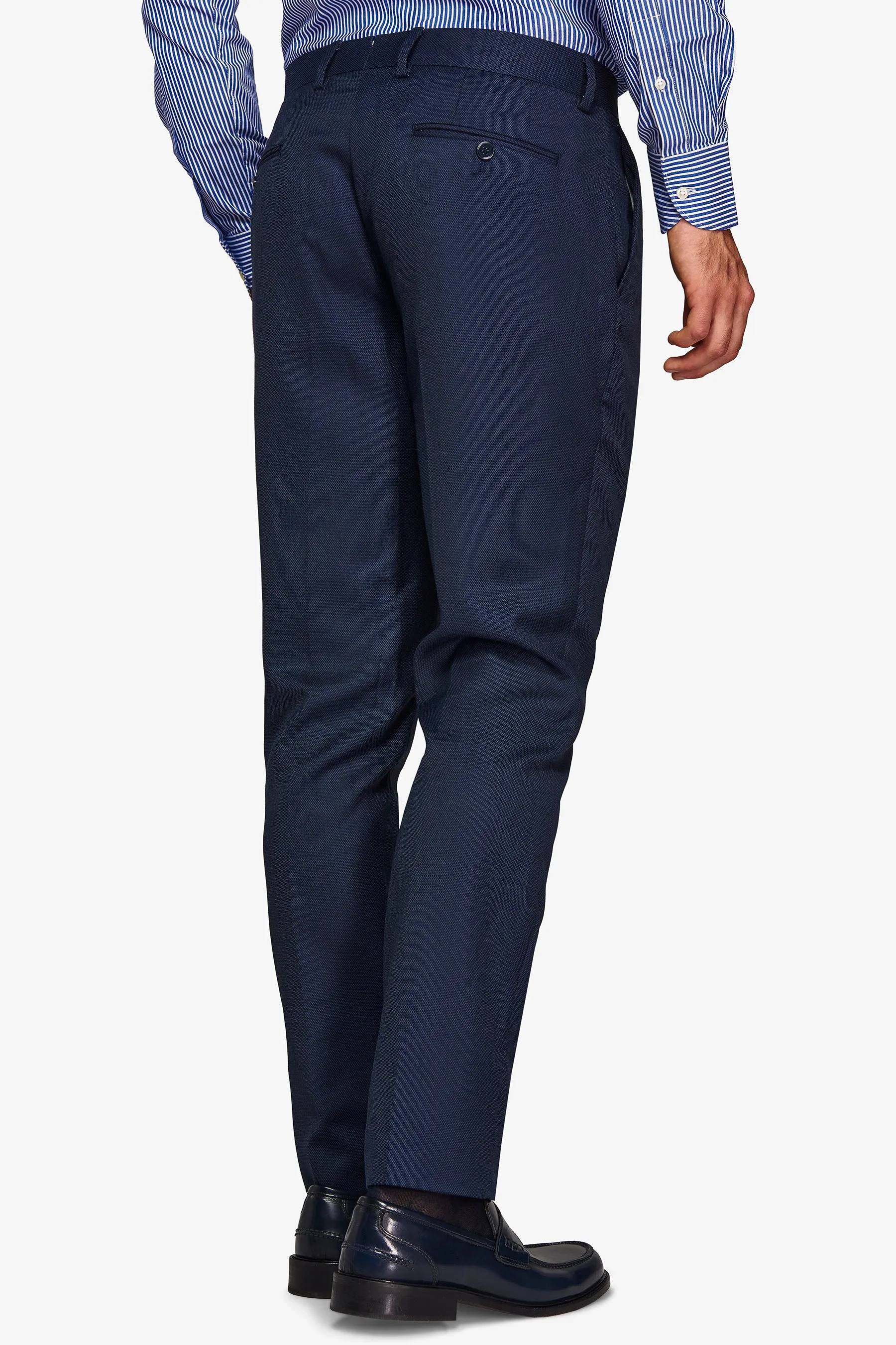 Pantalone da abito occhio di pernice blu