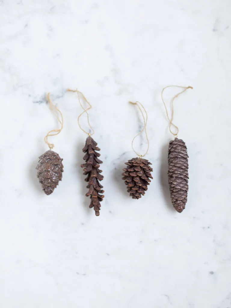 Resin Pinecone Ornaments