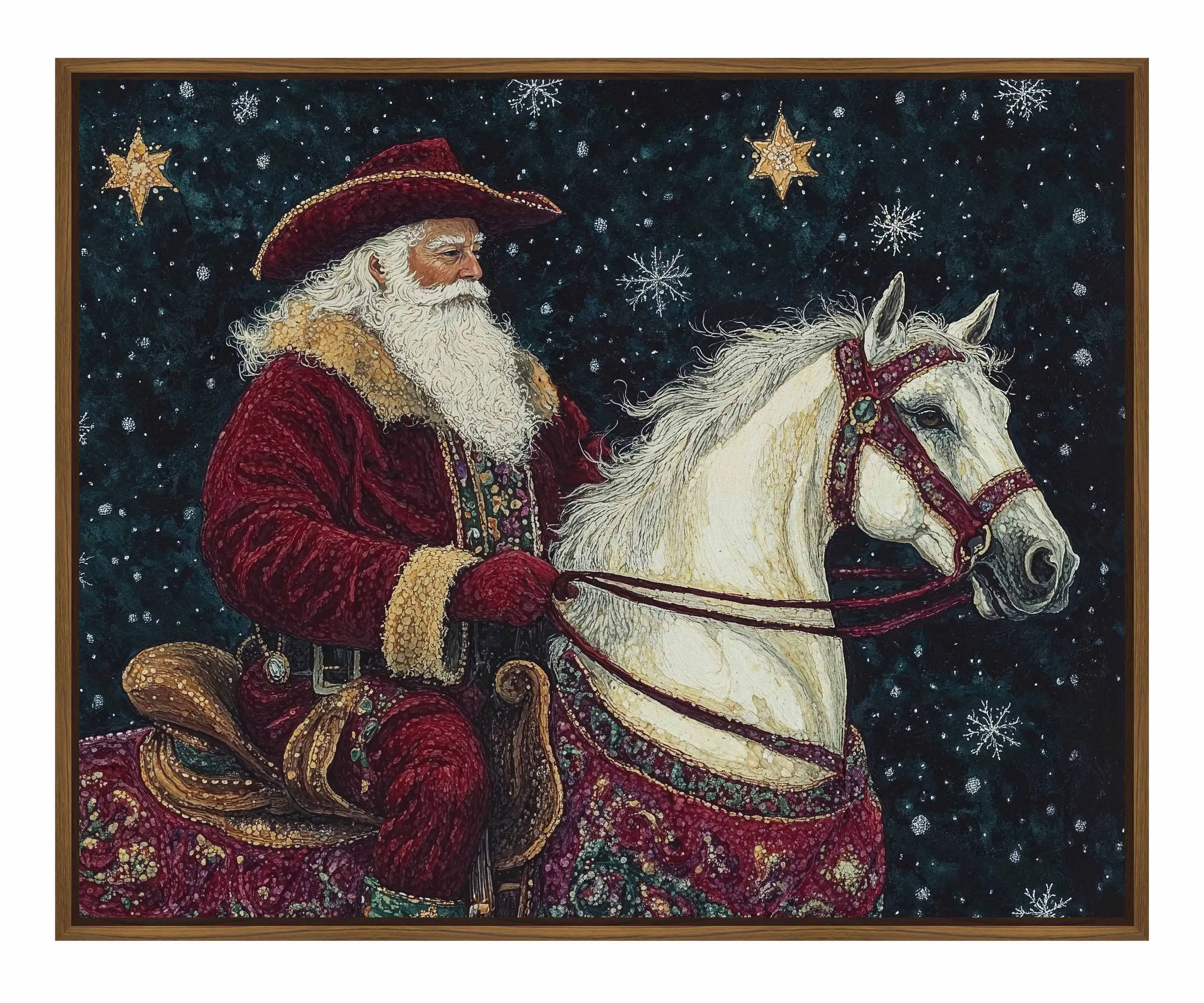 Saddle Up, St. Nick - Gallery Wrapped Canvas