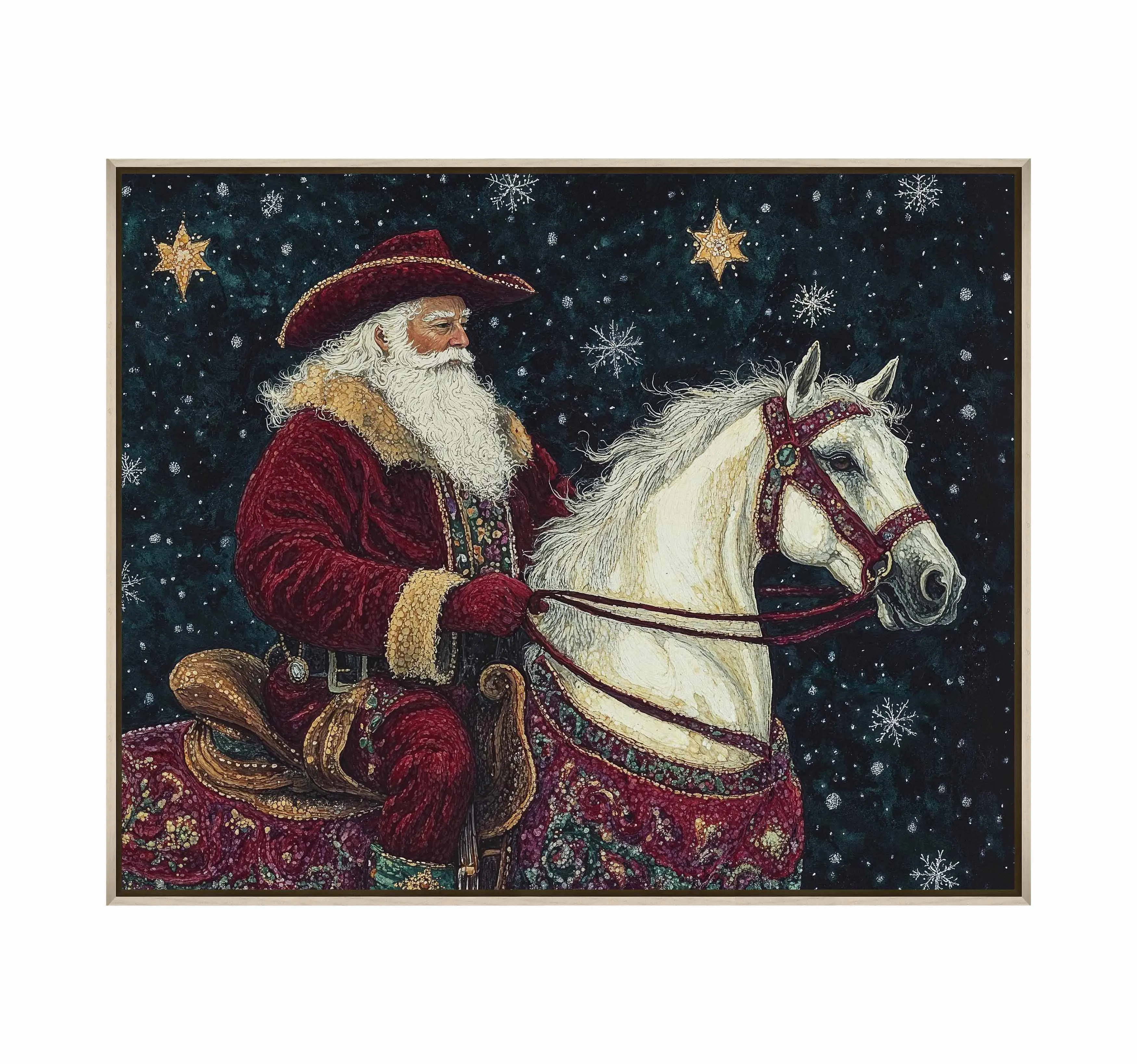 Saddle Up, St. Nick - Gallery Wrapped Canvas