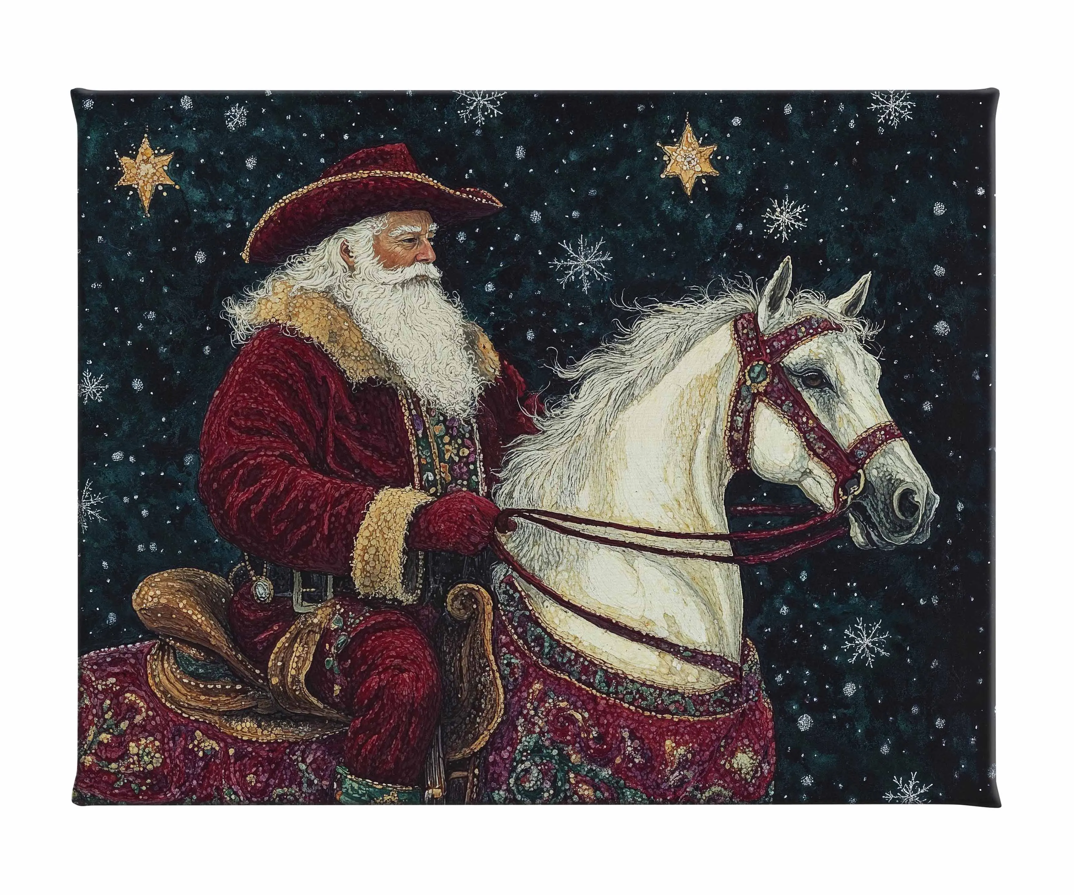 Saddle Up, St. Nick - Gallery Wrapped Canvas