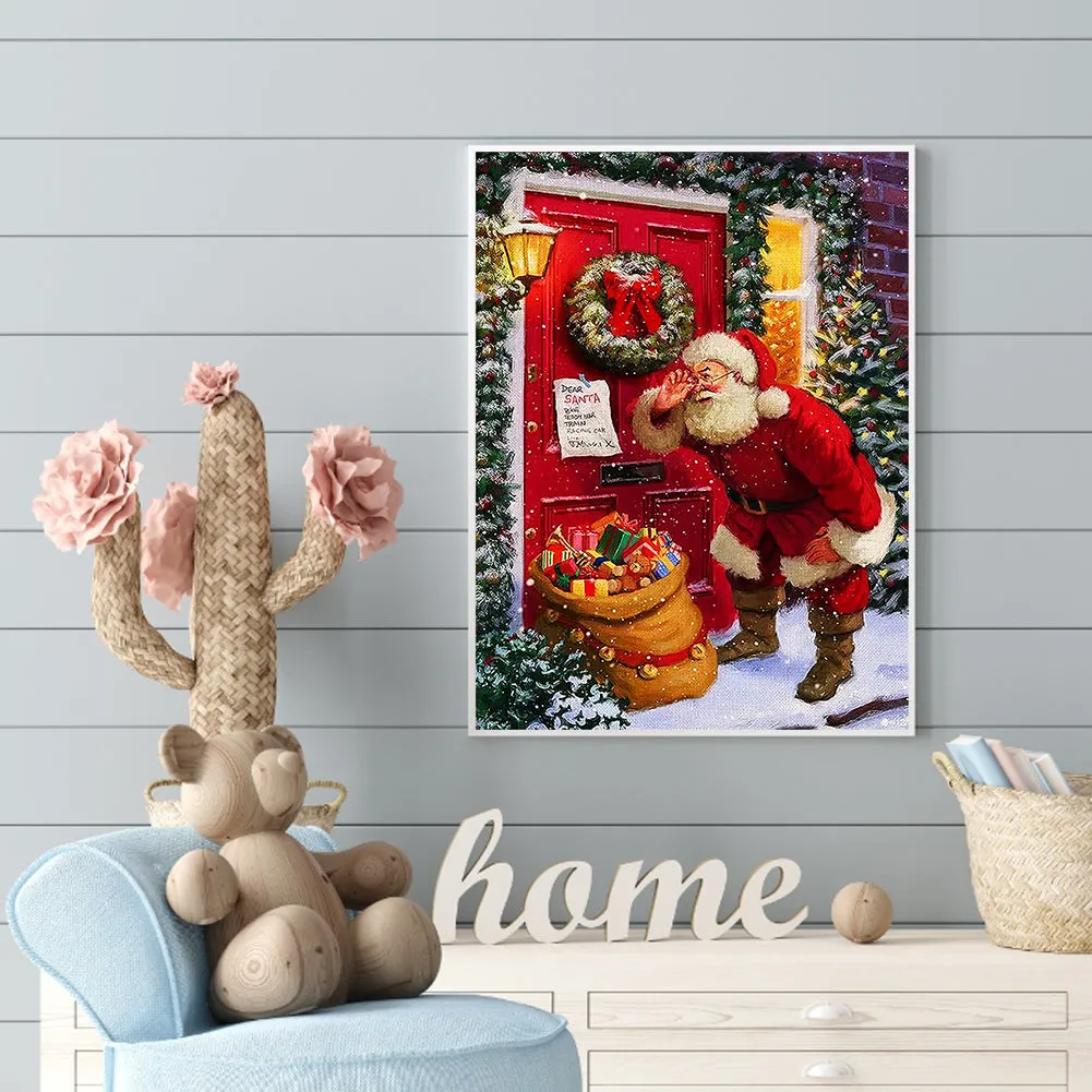 Santa Claus Delivering Gifts-Full Round Diamond Painting 30*40CM