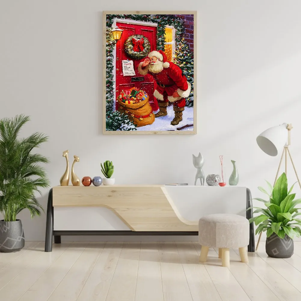 Santa Claus Delivering Gifts-Full Round Diamond Painting 30*40CM