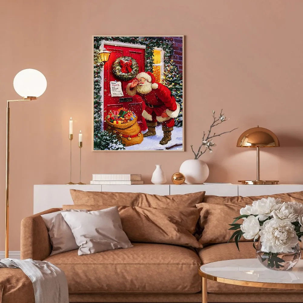 Santa Claus Delivering Gifts-Full Round Diamond Painting 30*40CM