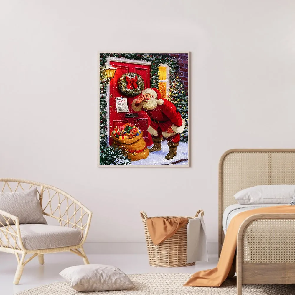 Santa Claus Delivering Gifts-Full Round Diamond Painting 30*40CM