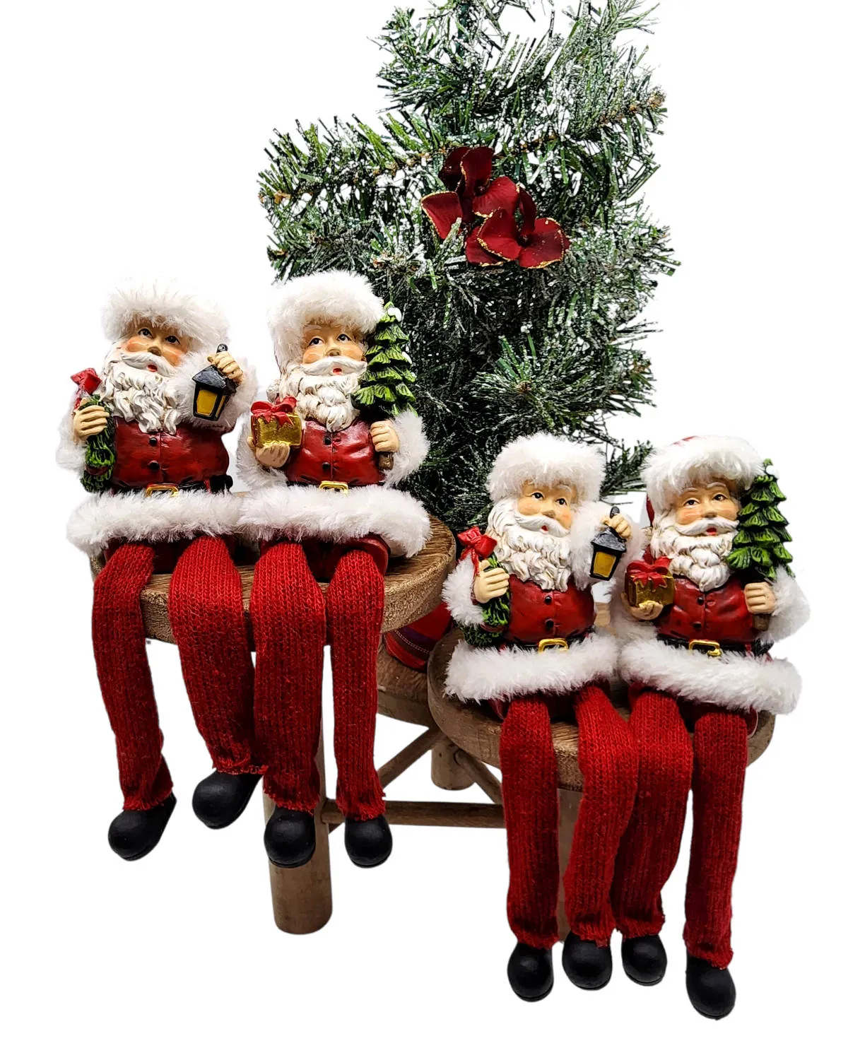 Sitting Santa Dangling Feet Christmas Decor