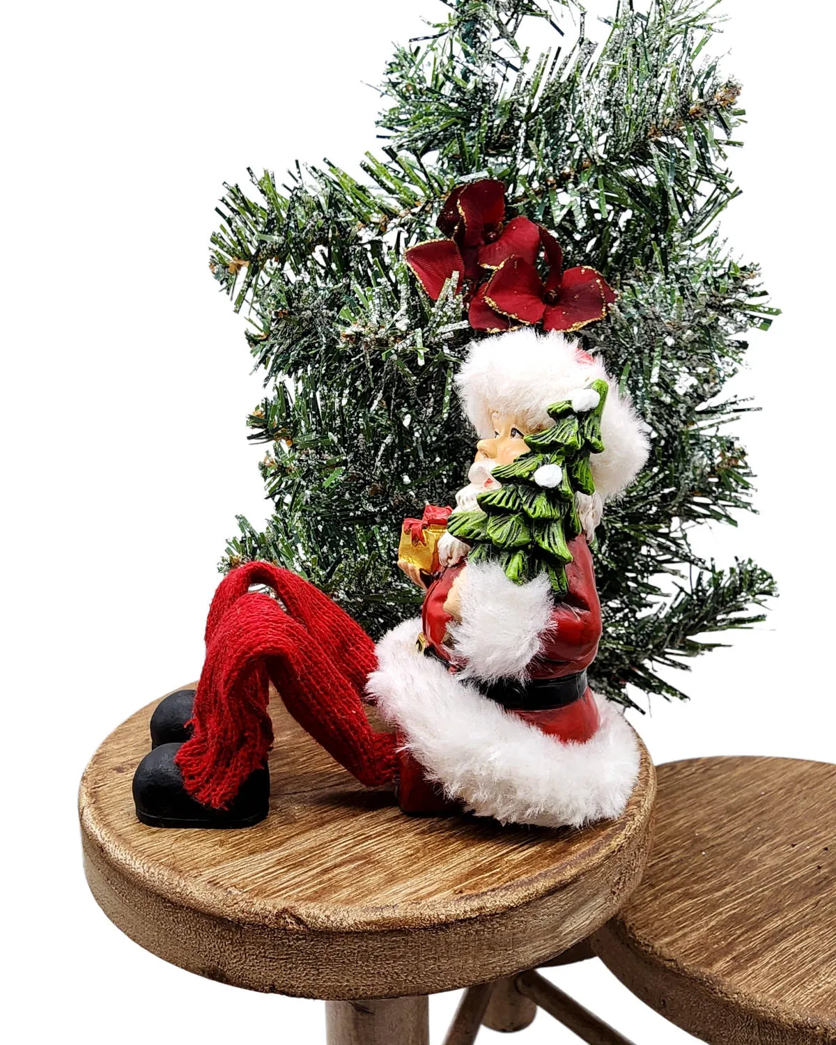 Sitting Santa Dangling Feet Christmas Decor