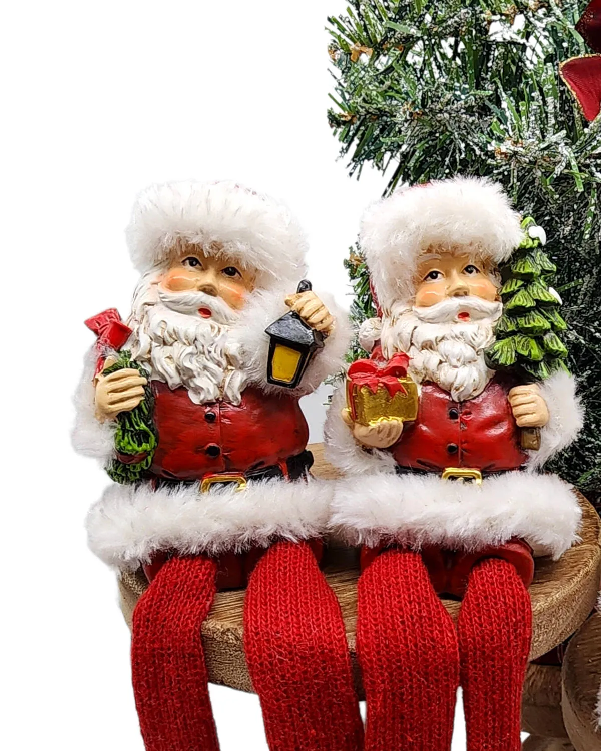 Sitting Santa Dangling Feet Christmas Decor