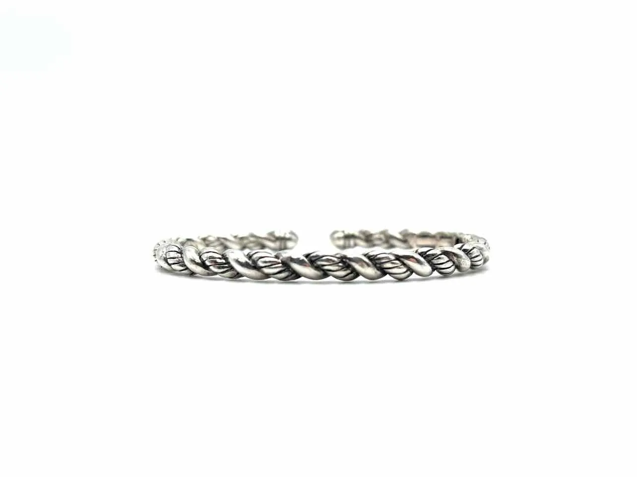 Size Hinged Silver Twisted Sterling Silver Jewelry Bracelet