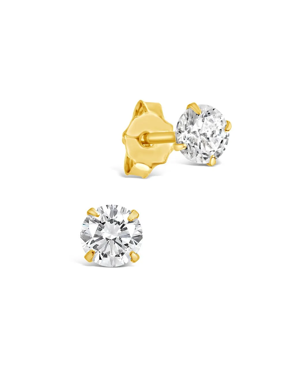 Sterling Silver 4mm CZ Stud Earrings