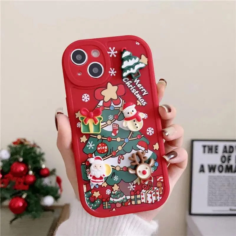 Three-dimensional Santa Claus Cartoon Silicone Phone Case