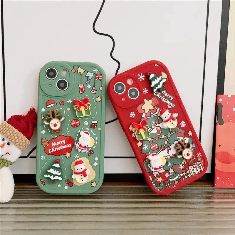 Three-dimensional Santa Claus Cartoon Silicone Phone Case