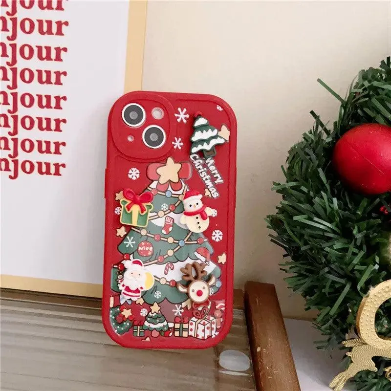 Three-dimensional Santa Claus Cartoon Silicone Phone Case