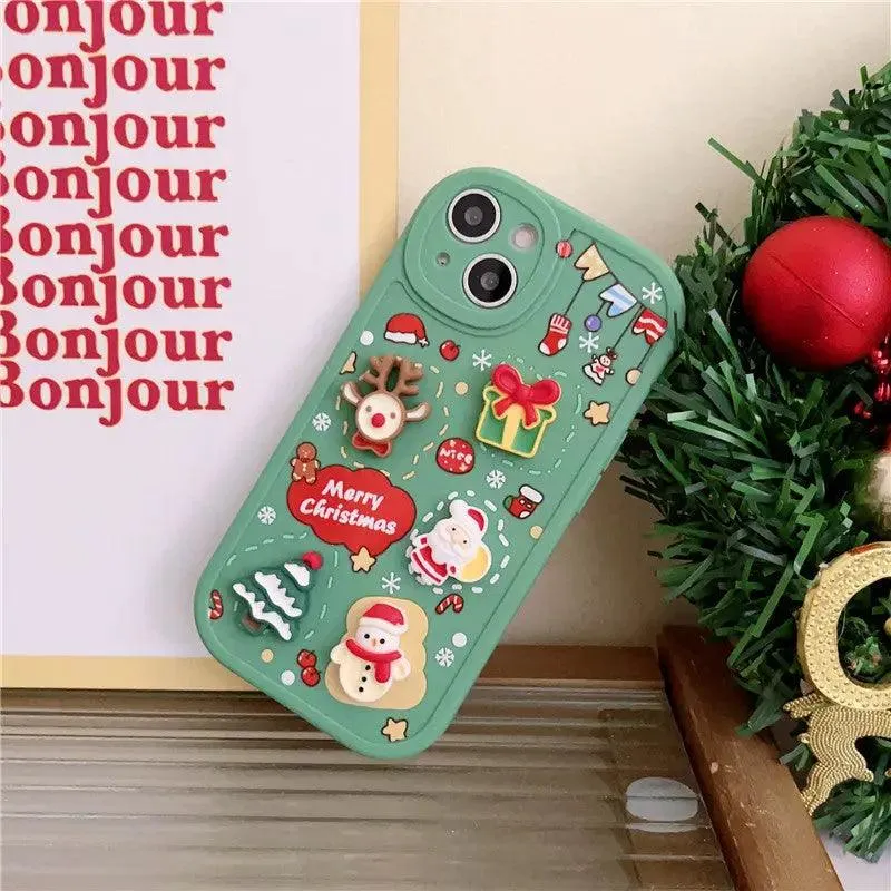 Three-dimensional Santa Claus Cartoon Silicone Phone Case