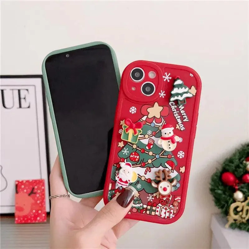 Three-dimensional Santa Claus Cartoon Silicone Phone Case