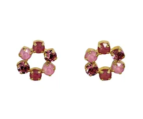 Tilda Gem Flower Hoop in Pink & Gold