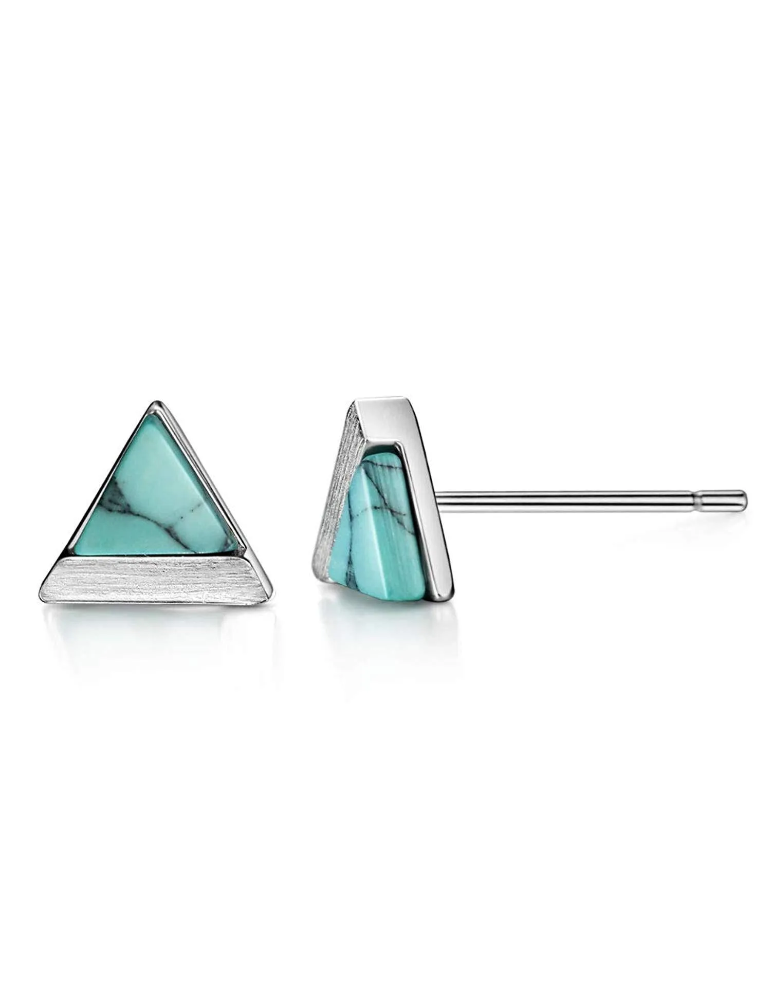 Turquoise Triangle Cut Earrings