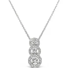 White Gold Diamond Tri Loop Necklace