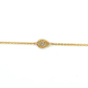 Yellow Gold Pear Diamond Bracelet